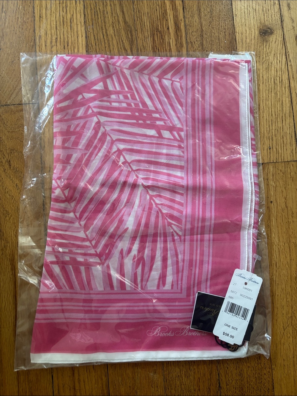 Brooks Brothers Pink tropical print scarf